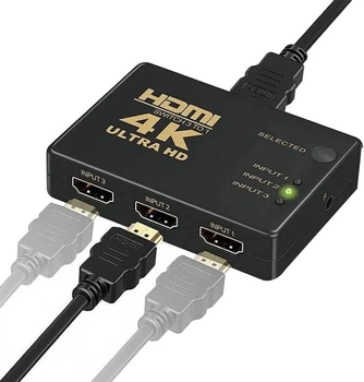 Пассивный HDMI свич Voltronic с пультом ДУ IR, 1080Р, 1,4 версия, 1на3 порта, Blister (2000000172828)