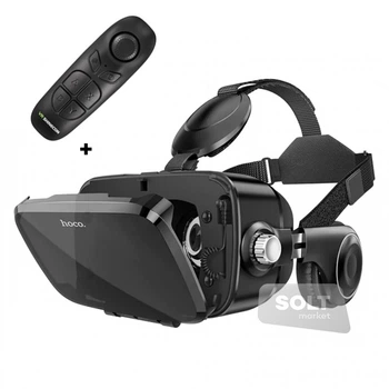 3D очки виртуальной реальности cо съёмными наушниками Hoco VR GLASSES DGA03, 4,7-6 дюйма, Bluetooth, Android/iOS + пульт для VR очков