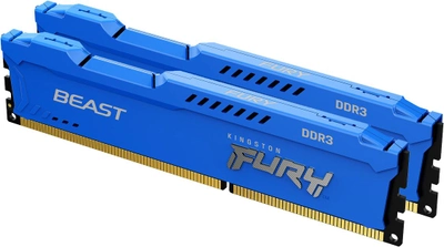 Оперативная память Kingston Fury DDR3-1866 8192MB PC3-14900 (Kit of 2x4096) Beast Blue (KF318C10BK2/8)