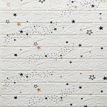 Самоклеющаяся 3D панель Sticker Wall под белый кирпич Звезды 700x770x5мм