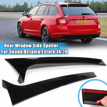Бокові дефлектори/вітровики/спойлери на Skoda Octavia 2013-2016 C-Design (чорний глянець)
