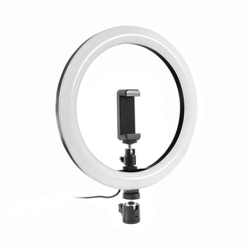 Кольцевая лампа Lesko L-26-10-H2 LED с держателем для телефона селфи-лампа блогеров фото видео съемки