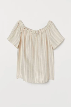 Блуза H&M 32 бежевий смужка 25057345699