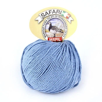 Пряжа Mafil Safari лен и хлопок 148 голубой