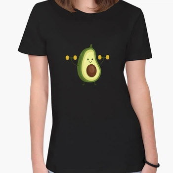 Футболка женская Авокадо Фитнес (Avocado Fitness) (8976-1394-5) XXL Черная