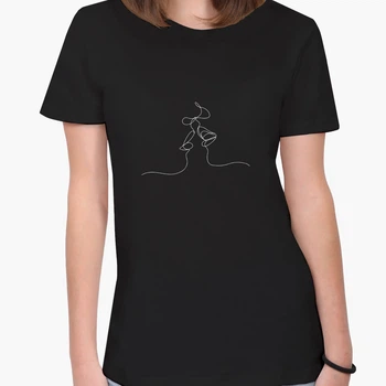 Футболка женская Контурный минимализм (Contour minimalism)&nbsp; (8976-1360-1) S Черная