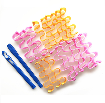 Бигуди Magic Curler "Волна" длина 25 см, набор 18 шт., оранжево-розовые
