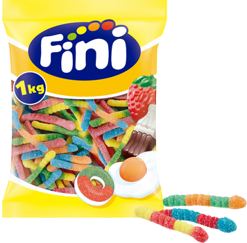 Желейні цукерки Fini Кислі черв'ячки 1 кг (8410525130618_8410525254338)