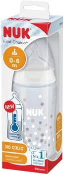 Butelka do karmienia Nuk First Choice Plus z silikonowym smoczkiem 300 ml Beżowa (4008600400530)