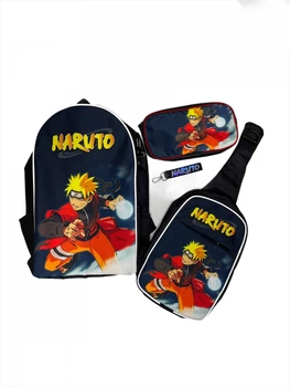 Наруто набір рюкзак шкільний, сумка через плече та пенал Naruto чорний