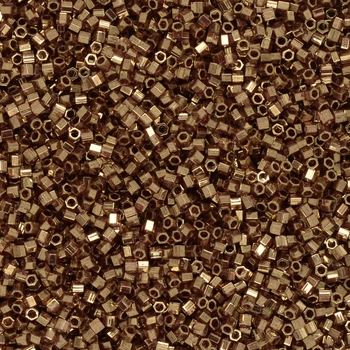 Бисер японский Miyuki Delica Hex Cut 15/0 DBSC-0115, Красно-золотистый, 3 г (BIS-040122)