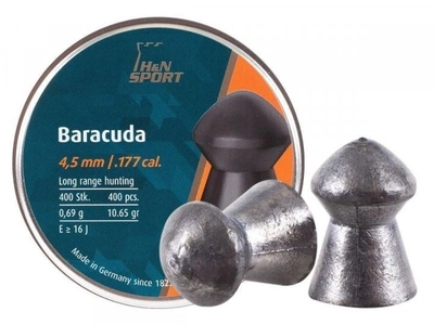 Пули пневматические H&N Baracuda Smooth Кал 4.5 мм Вес - 0.69 г. 400 шт/уп 14530270