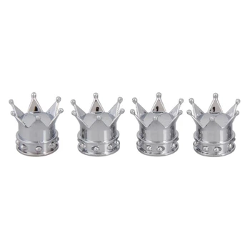 Колпачки на ниппель для авто Alitek Корона Silver, 4 шт (67310)
