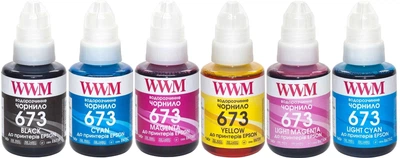 Набор чернил WWM для Epson L800 6х140 г B/C/M/Y/LC/LM (E673SET6)