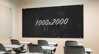 Скляна маркерна не магнітна дошка 200 х 100 см Чорна