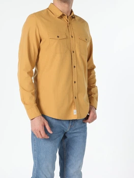 Рубашка хлопковая мужская Colin's CL1054981YLS S Safran Yellow