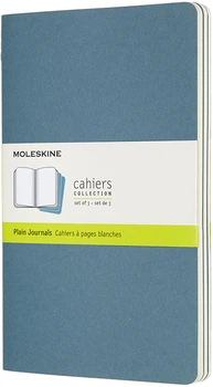 Набор записных книг Moleskine Cahier 13 x 21 см 3 шт по 80 страниц без линовки Голубой (8058647629629)