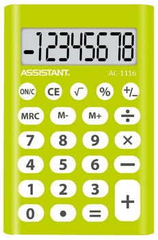 Калькулятор Assistant AC-1116 Green 86х58х8 мм