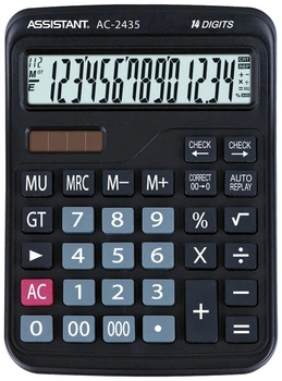 Калькулятор Assistant AC-2435 Чорний 178х130,5х38,1 мм