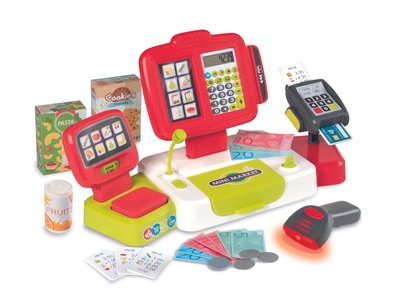 Электронная касса Smoby Toys с терминалом и весами Красная (350111) (3032163501114)