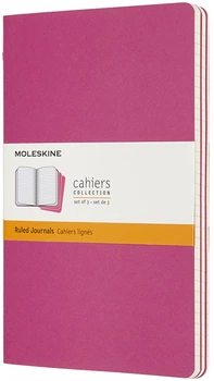 Набор записных книг Moleskine Cahier 13 x 21 см 3 шт по 80 страниц в линейку Розовый (8058647629650)