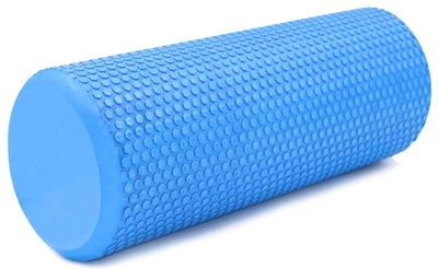 Масажний ролик YogaLife Foam Travel-Size 30 см синій (ролер, валик, циліндр для МФР та йоги, масажер для спини, ніг, рук, шиї)