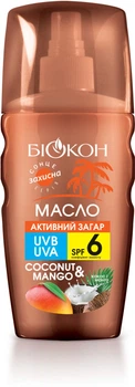 Масло Активний загар Биокон Кокос и манго SPF-6 160 мл (4820160039735)