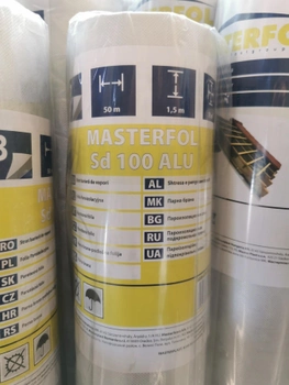 Фольгована пароізоляція Masterplast Masterfol Sd100 ALU алюмінієвий паробар'єр