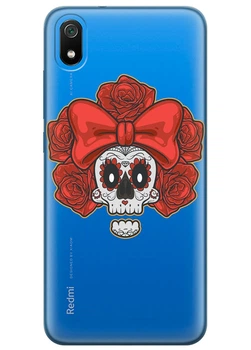 Силиконовый чехол iSwag для Xiaomi Redmi 7A Готический череп (M4231)