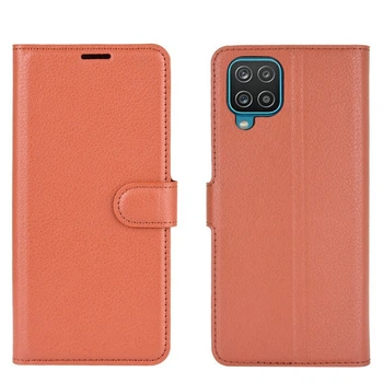 Чехол IETP для Samsung Galaxy A12 2021 / A125 книжка кожа PU с визитницей коричневый