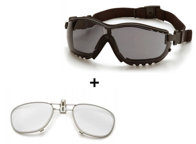 Баллистические очки с диоптрической вставкой Pyramex V2G темные