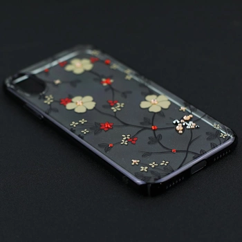 Чехол Cavaro Flora Series для iPhone X Цветы/Чёрный