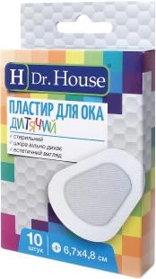 Пластырь для глаза детский H Dr.House 10 шт 6.7х4.8 см (5060384392400)