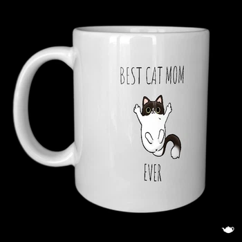Кружка Chainik-Rassela с Принтом Подарок Девушке Кошачья Мама Best Cat Mom Ever 320Мл