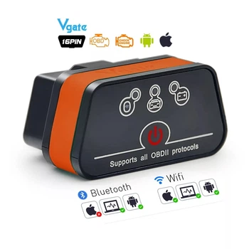 Автосканер VGate iCar 2 WI-FI, с кнопкой питания (ELM 327) (3028)
