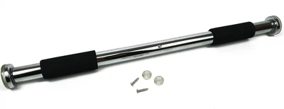Раздвижной распорный турник EasyFit 83-130 см хромированный (съемная, металлическая перекладина в дверной проем для дома) EF-TDPC130