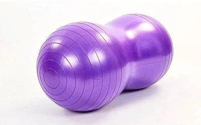 М'яч для фітнесу EasyFit Peanut 45х90 см фіолетовий (овальний подвійний фітбол горіх-арахіс, гімнастичний м'яч для вагітних) EF-P90-V