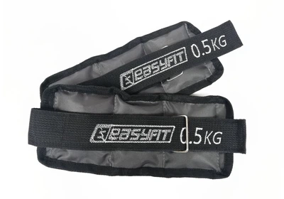 Обважнювачі EasyFit Metal 2 шт по 0,5 кг з фіксованою вагою (манжети для рук і ніг з металевим наповнювачем, універсальні для бігу) EF-WA-0-5