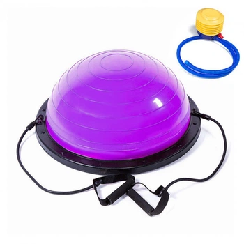 Балансировочная платформа BOSU Ball 60 см фиолетовая с ножками (полусфера Bosu, тренажер-балансир БОСУ) EFBS-V