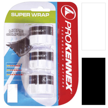 Намотка на рукоятку ракетки Pro Kennex Super Wrap Over Grip 3 штук белый (AYGP1705)