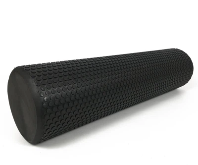 Массажный ролик EasyFit Foam Roller 60 см черный (легкий мягкий роллер, валик, цилиндр МФР и йоги, массажер для спины, ног, рук, шеи) EFFM60-BK