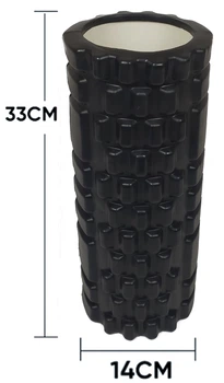 Массажный ролик EasyFit 33 см Multi-Function черный (роллер, валик, цилиндр для МФР и йоги, массажер для спины, ног, рук, шеи)