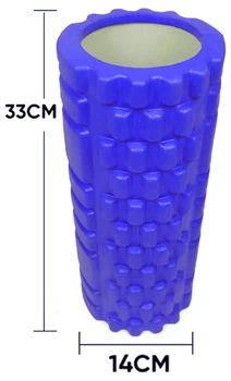 Массажный ролик EasyFit 33 см Multi-Function синий (роллер, валик, цилиндр для МФР и йоги, массажер для спины, ног, рук, шеи)