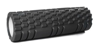 Массажный ролик EasyFit Grid Roller Compact 30 см черный (роллер, валик, цилиндр для МФР и йоги, массажер для спины, ног, рук, шеи) EFMGRB30