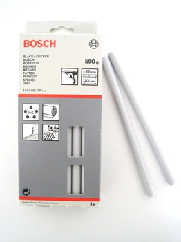 Клейові стрижні Bosch, 11х200 мм, 500 г (сірі), 25 шт (2607001177)