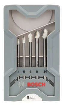 Набір свердел для кераміки Bosch Professional CYL-9 Ceramic, 4, 5, 6, 8, 10 мм (2608587169)