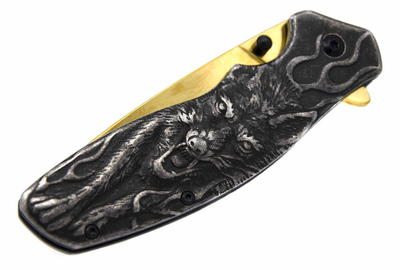 Нож складной Wolf Золотой 004T (t5320)