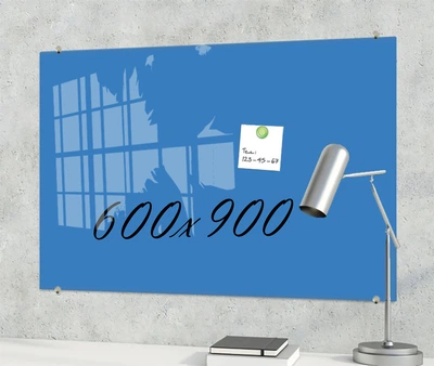 Скляна маркерна не магнітна дошка S-Mix 90-60 SS 900х600 мм Синя