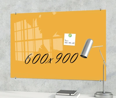 Скляна маркерна не магнітна дошка S-Mix 90-60 SO 900х600 мм Помаранчева