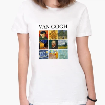 Футболка женская Винсент Ван Гог Картины (Vincent van Gogh Paintings) (8976-2960-8) L Белая